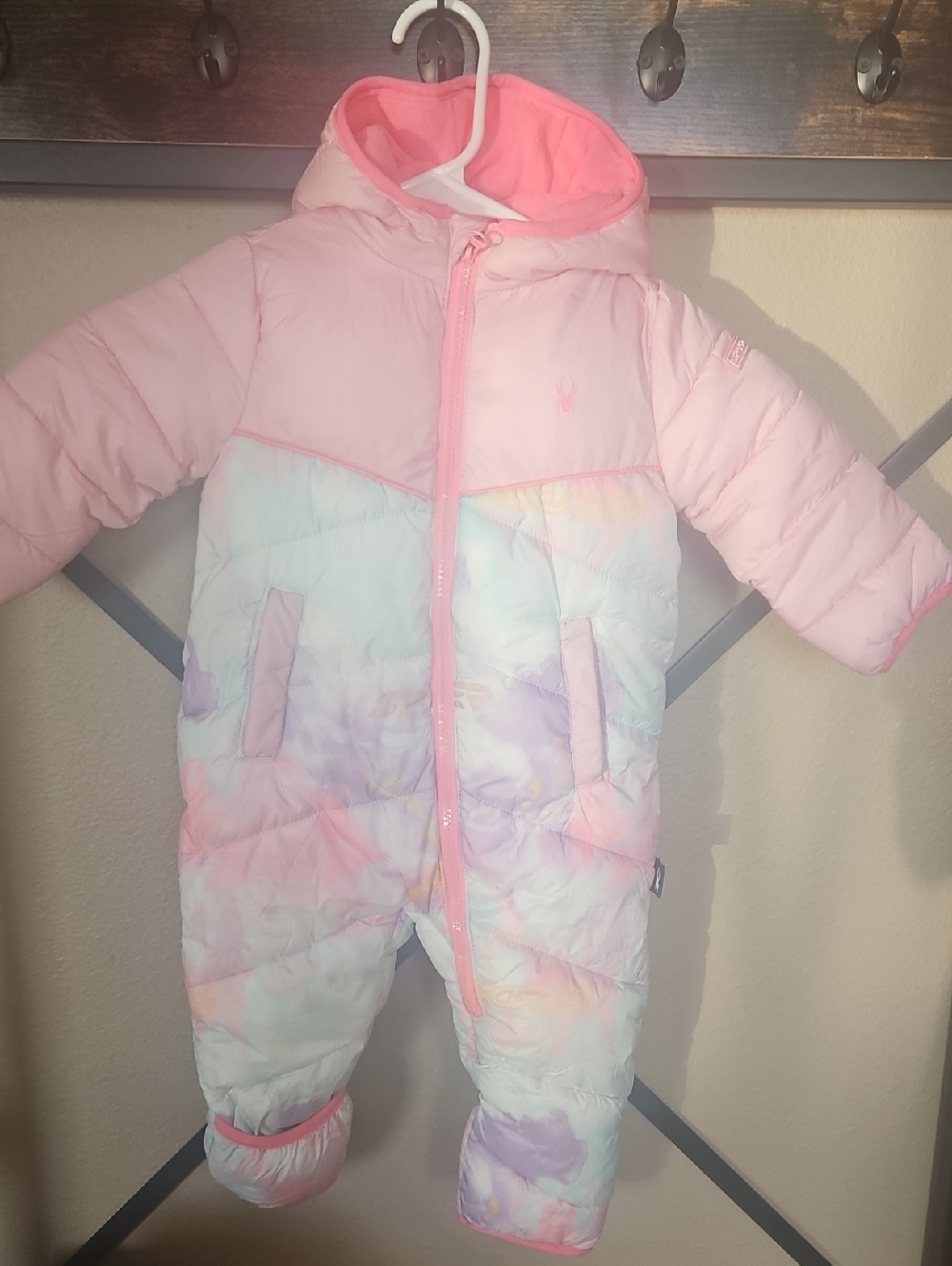 Spyder Pink Baby Hooded Snowsuit